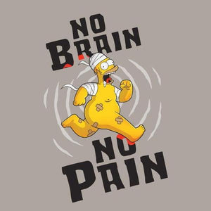 No Brain No Pain - Simpson - Couleur Gris Clair