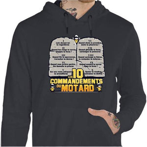 Sweat Moto - Les 10 commandements - Couleur Gris Foncé - Taille S