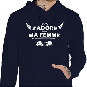 Sweat Moto - Ma femme - Couleur Marine - Taille S