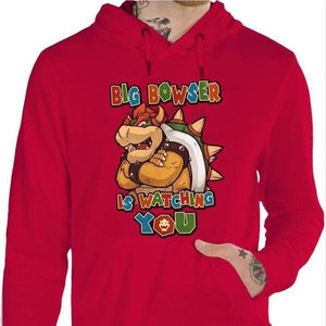 Sweat geek - Big Bowser - Couleur Rouge Vif - Taille S