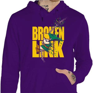 Sweat geek - Broken Link - Couleur Violet - Taille S