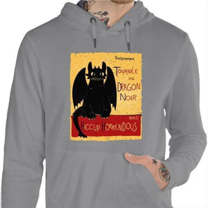 Sweat geek - Dragon Noir - T shirt Krokmou - Couleur Gris Chine - Taille S
