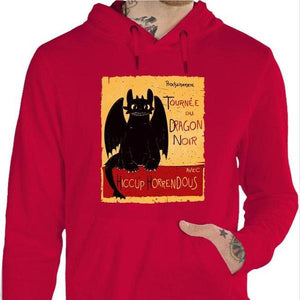 Sweat geek - Dragon Noir - T shirt Krokmou - Couleur Rouge Vif - Taille S
