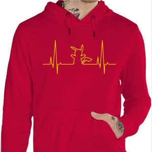 Sweat geek - Electro Pika - Couleur Rouge Vif - Taille S