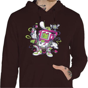 Sweat geek - Game Boy Old School - Couleur Chocolat - Taille S