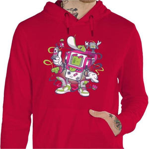 Sweat geek - Game Boy Old School - Couleur Rouge Vif - Taille S