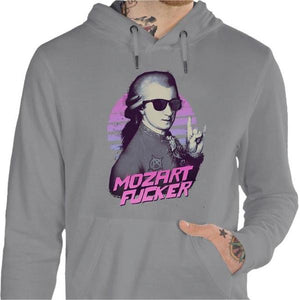 Sweat geek - Mozart Fucker - Couleur Gris Chine - Taille S