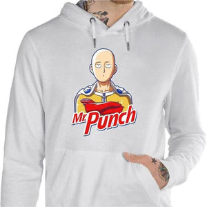 Sweat geek - Mr Punch - One punch Man - Couleur Blanc - Taille S