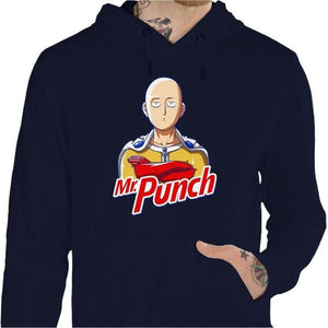 Sweat geek - Mr Punch - One punch Man - Couleur Marine - Taille S