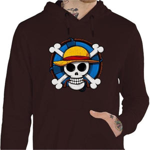 Sweat geek - One Piece Skull - Couleur Chocolat - Taille S