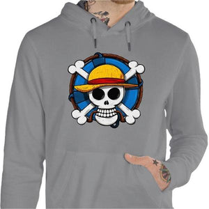 Sweat geek - One Piece Skull - Couleur Gris Chine - Taille S