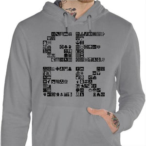 Sweat geek - Pixel - Couleur Gris Chine - Taille S