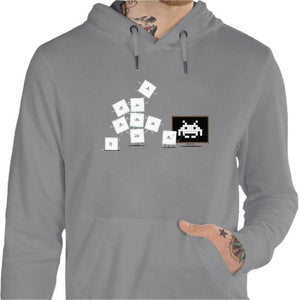 Sweat geek - Pixel Training - Couleur Gris Chine - Taille S