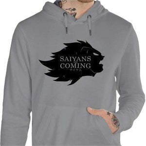 Sweat geek - Saiyans Are Coming - Couleur Gris Chine - Taille S