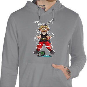 Sweat geek - Super Gaulois ! - Couleur Gris Chine - Taille S