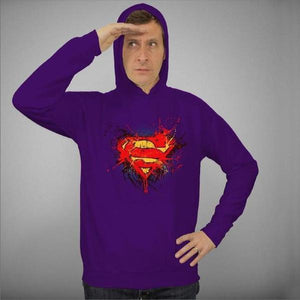 Sweat geek - Superman - Couleur Violet - Taille S