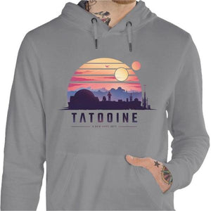 Sweat geek - Tatooine - Couleur Gris Chine - Taille S