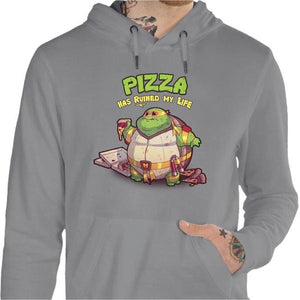 Sweat geek - Turtle Pizza - Couleur Gris Chine - Taille S