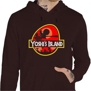 Sweat geek - Yoshi's Island - Couleur Chocolat - Taille S