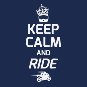 T SHIRT MOTO - Keep Calm and Ride - Couleur Bleu Nuit