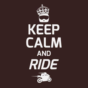 T SHIRT MOTO - Keep Calm and Ride - Couleur Chocolat