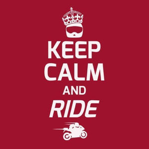 T SHIRT MOTO - Keep Calm and Ride - Couleur Rouge Tango