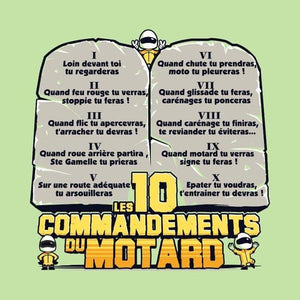T SHIRT MOTO - Les 10 commandements - Couleur Tilleul