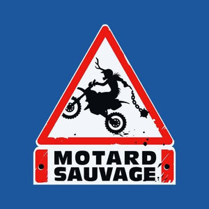 T SHIRT MOTO - Motard Sauvage - Couleur Bleu Royal