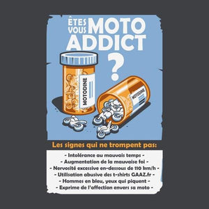 T SHIRT MOTO - Moto Addict - Couleur Gris Foncé