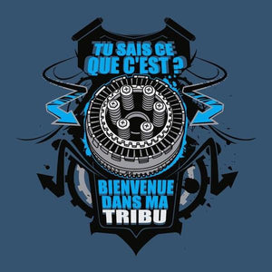 T SHIRT MOTO - Tribu - Couleur Bleu Gris