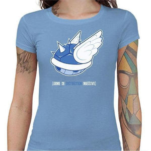 T-shirt Geekette - Arme de distraction massive - Couleur Ciel - Taille S