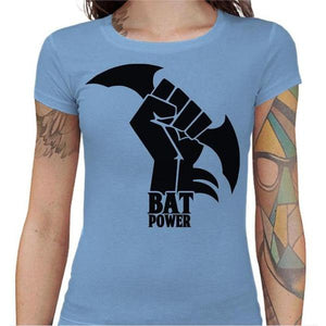 T-shirt Geekette - Bat Power - Couleur Ciel - Taille S
