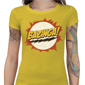 T-shirt Geekette - Bazinga - Couleur Jaune - Taille S