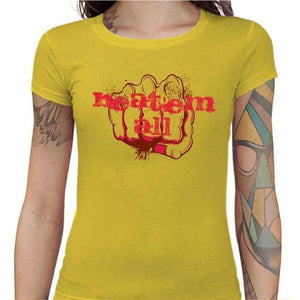 T-shirt Geekette - Beat'em all - Couleur Jaune - Taille S