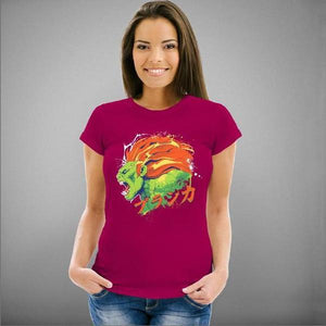 T-shirt Geekette - Blanka Street Fighter - Couleur Fuchsia - Taille S