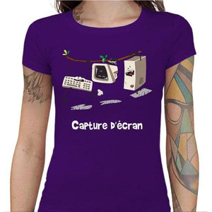 T-shirt Geekette - Capture d'écran - Couleur Violet - Taille S