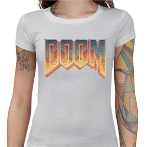 T-shirt Geekette - DOOM Old School - Couleur Blanc - Taille S