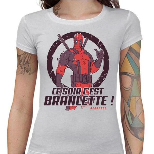 T-shirt Geekette - Deadpool Branlette