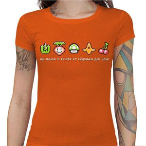 T-shirt Geekette - Geek Food - Couleur Orange - Taille S