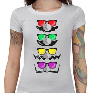 T-shirt Geekette - Glasses of Drink - Couleur Blanc - Taille S