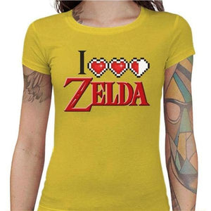 T-shirt Geekette - I love Zelda - Couleur Jaune - Taille S