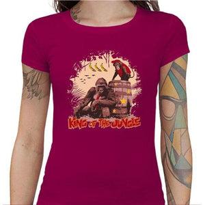 T-shirt Geekette - King of the jungle - Couleur Fuchsia - Taille S