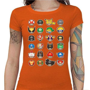 T-shirt Geekette - Know your Mushroom - Couleur Orange - Taille S