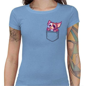 T-shirt Geekette - Midnight chicken - Couleur Ciel - Taille S