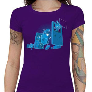 T-shirt Geekette - Old School Gamer - Couleur Violet - Taille S