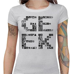 T-shirt Geekette - Pixel - Couleur Blanc - Taille S