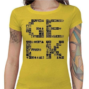 T-shirt Geekette - Pixel - Couleur Jaune - Taille S