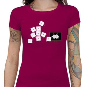 T-shirt Geekette - Pixel Training - Couleur Fuchsia - Taille S