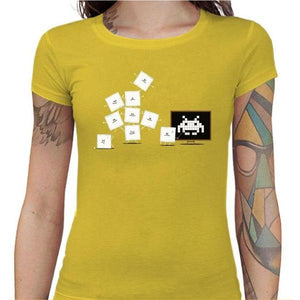 T-shirt Geekette - Pixel Training - Couleur Jaune - Taille S