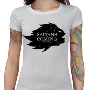 T-shirt Geekette - Saiyans Are Coming - Couleur Blanc - Taille S